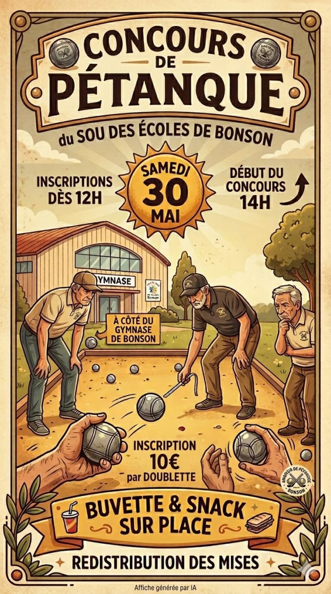 Concours de pétanque du Sou des écoles